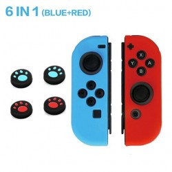 Nintendo Switch controller silicone case - 6 in 1 - with thumb stick cover - cat claw printSwitch