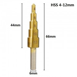 HSS Trappenboor - 4-12mm / 4-20mm / 4-32mm - Titanium houtsnijderBits & boren