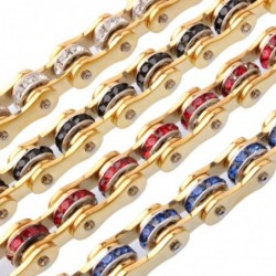 Motorketting - armband - met kristallen - unisexArmbanden