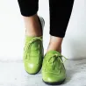 Pleated leather flat shoes