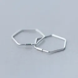 Pentagon oorbellen - geometrische hyperbool - 925 sterling zilverOorbellen