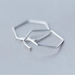 Pentagon oorbellen - geometrische hyperbool - 925 sterling zilverOorbellen
