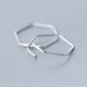 Pentagon oorbellen - geometrische hyperbool - 925 sterling zilverOorbellen