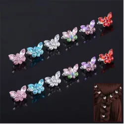 Crystal butterfly - bridal hair clip - 10pcs