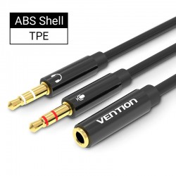 Koptelefoonsplitter - audio AUX-kabel - 3,5 mm jack - vrouwelijk naar 2 mannelijkSplitters