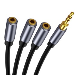Audio splitter - 3 female to 1 male - 3.5mm jack - iPhone / Samsung / MP3 player