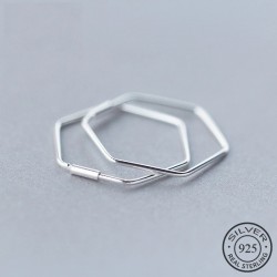 Pentagon oorbellen - geometrische hyperbool - 925 sterling zilverOorbellen