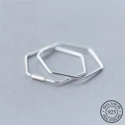 Pentagon oorbellen - geometrische hyperbool - 925 sterling zilverOorbellen