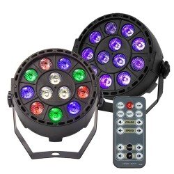 RGBW / UV disco light - LED - wireless - 36W - with remote control