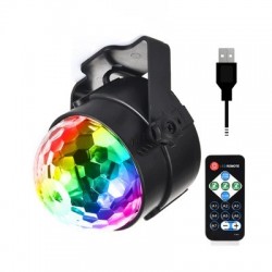 Kristallen bol - podiumlichtprojector - RGB - LED - met afstandsbediening / verstelbare voet - 5V - voor disco / feestjesPodi...