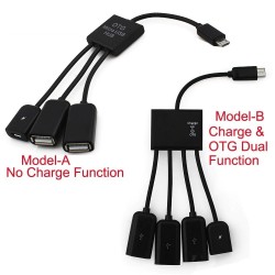 4-3 in 1 cable adapter / splitter - micro USB / OTG / HUB - smartphones