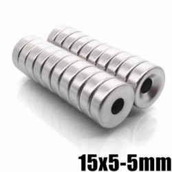 N35 - neodymium magnet - countersunk ring - with 5mm hole - 15 * 5mm - 20 piecesN35