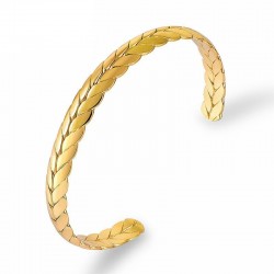 Wheat bangle bracelet - stainless steel