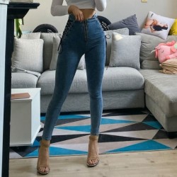 Sexy slanke jeans - hoge taille - met rits / zijbandenBroeken