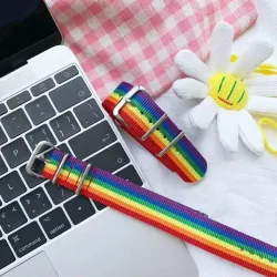 Regenboog armband - met gesp - nylon - unisexArmbanden
