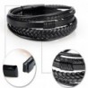 Trendy leren armband - meerlaags gevlochten touw - metalen sluiting - unisexArmbanden