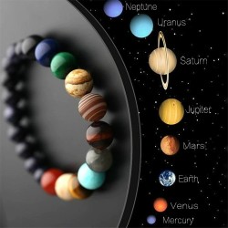 Armband met zonnestelsel - 8 planeten - natuursteen - unisexArmbanden