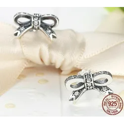 Kristallen strik oorbellen - 925 sterling zilverOorbellen