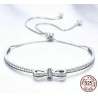 Elegante kristallen armband met strik - verstelbaar - 925 sterling zilverArmbanden