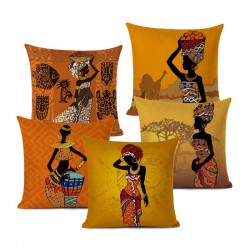 African ethnic design cushion cover - linen cloth -  for sofa 0 bed -home deco