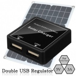 Dubbele USB-regelaar - zonnelader - voor telefoons / powerbank / ventilatoren - 5-20V - 5V 3AZonnepanelen