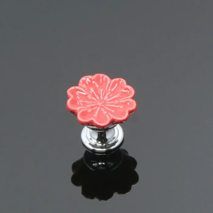 Orchid shaped furniture knobs - handles - ceramicFurniture