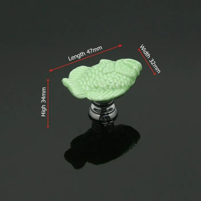 Cartoon fish shaped knob - ceramic - cabinets / handles / cupboards
