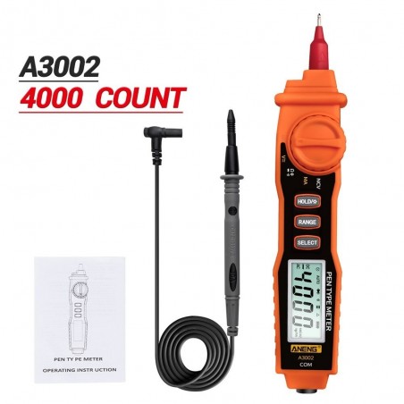 ANENG A3002 professional digital multimeter - 4000 counts with non contact AC/DC voltage resistance