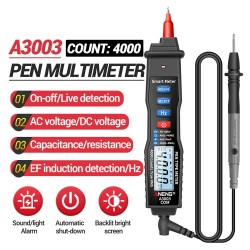 A3003 - digitale multimeter - pentype meter - 4000 counts - contactloze AC / DC / Hz / spanningsweerstandstester - LCDMultime...