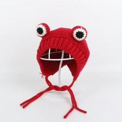Bonnet en tricot - avec yeux de grenouille - pour filles / garçons