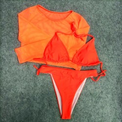 Swimwear for women 2021 - long sleeve  - three piece sets - neon colors