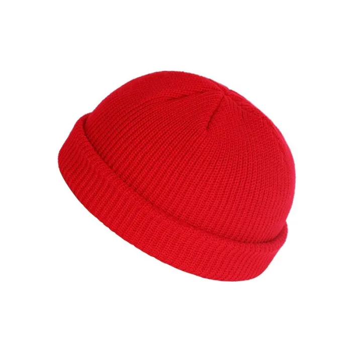 Gebreide warme muts - kort - geribbeld - unisexPetten & Hoeden