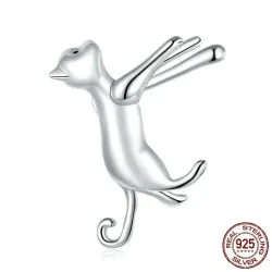 Oorclip met kat - 925 sterling zilveren oorbelOorbellen