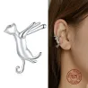 Oorclip met kat - 925 sterling zilveren oorbelOorbellen