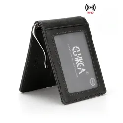 Slanke leren portemonnee - unisex - voor zakelijk / creditcards / geldhouder - RFID beschermdPortemonnee