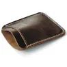 Smalle leren portemonnee - met metalen clip - geldhouderPortemonnee