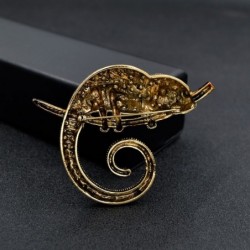 Chameleon brooch - with crystal decorations
