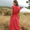 Summer dotted dress - with butterfly sleeves