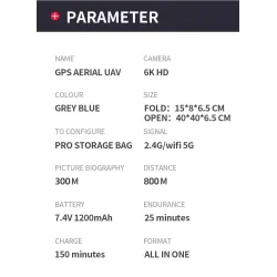 S179GPS - 5G - WIFI - FPV - GPS - 6K Wide-angle Dual Camera - Brushless - RC Drone Quadcopter - RTFR/C drone