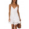 Sexy white mini dress - lace - sleeveless / long sleeveDresses