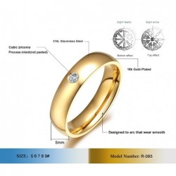 Stainless steel ring - 5mm - with crystal decoration