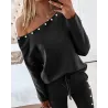 Heart pattern sweater - with beaded decoration - 2 piece / set