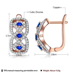 Infinity stijl oorbellen - met blauwe kubieke zirkoonOorbellen