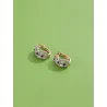 Infinity stijl oorbellen - met blauwe kubieke zirkoonOorbellen