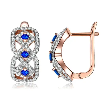 Infinity stijl oorbellen - met blauwe kubieke zirkoonOorbellen