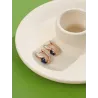 Rosé vergulde oorbellen - met blauwe zirkoniaOorbellen