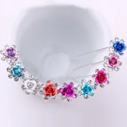 Crystal flower hair pins - 200 pieces / lot