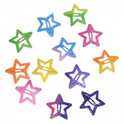 Butterfly / star shaped - colorful hair clips - 12 pieces / set