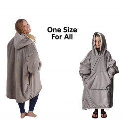 Warme fluwelen pyjama - oversized - met zakken / capuchon - omkeerbaar - zachte deken - unisexHoodies & Truien