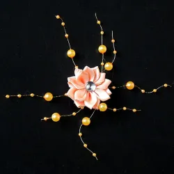 Bridal flower hairclip - with pearl decorations